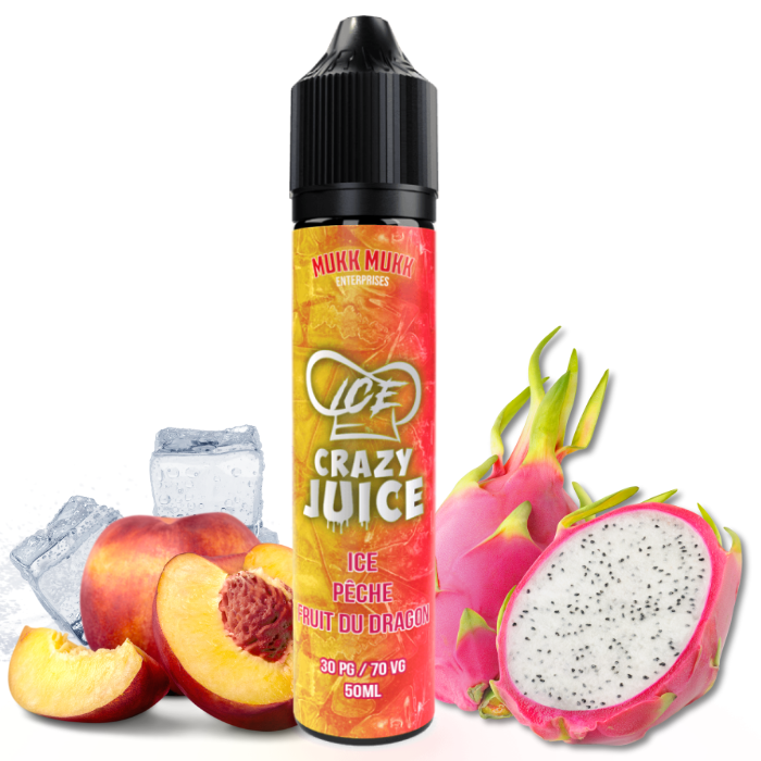 Pêche Fruit Du Dragon Ice Crazy Juice 50ml - Mukk Mukk