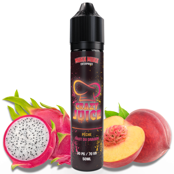 Pêche Fruit Du Dragon Crazy Juice 50ml - Mukk Mukk
