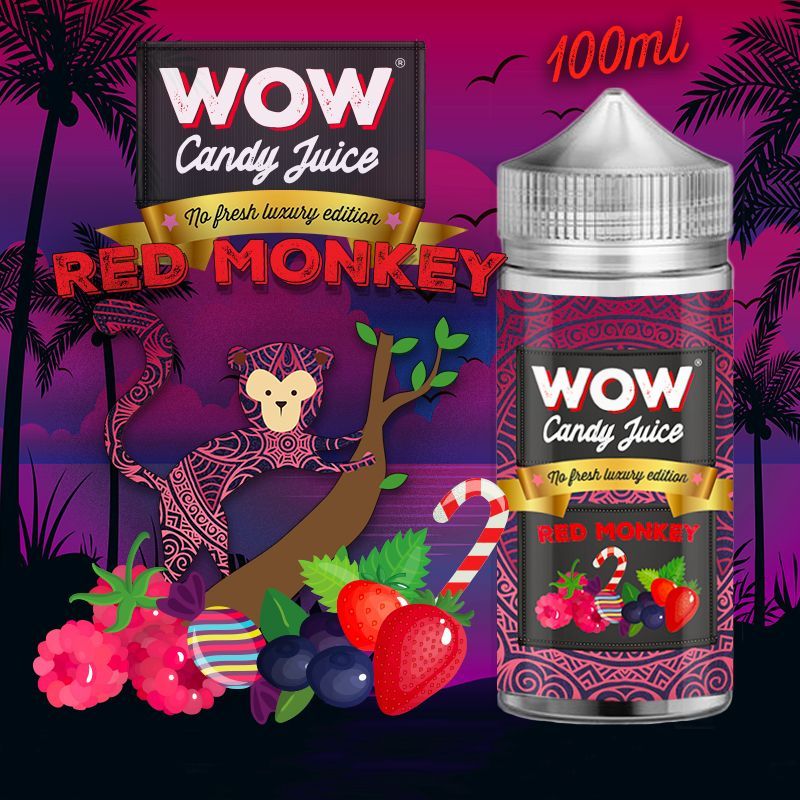 Red Monkey No Fresh 100ml - Wow Candy Juice
